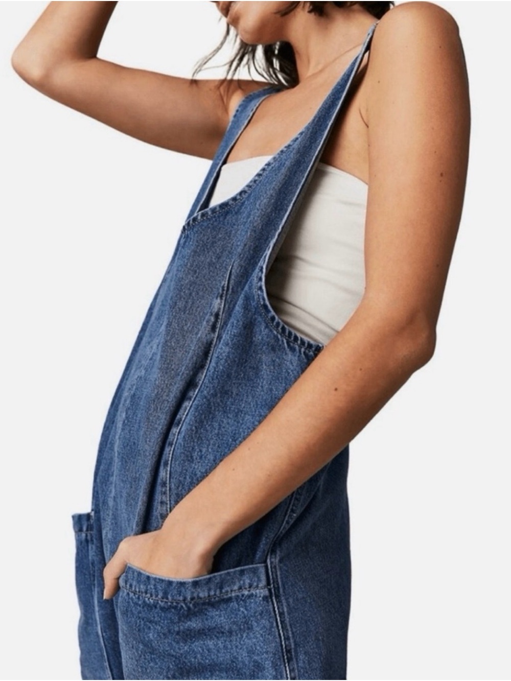 We The Free People XS Denim Chic overalls ( ADORE) NWOT - Picture 4 of 9